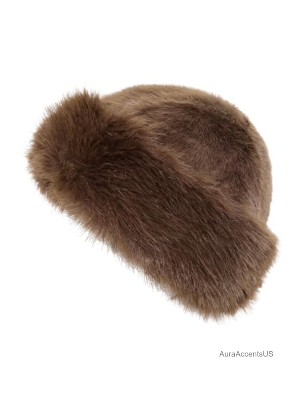 Womens Faux Fur Bucket Hat Mongolian Warm Plush Winter Hat